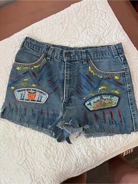 Hand-Painted Levis custom Shorts